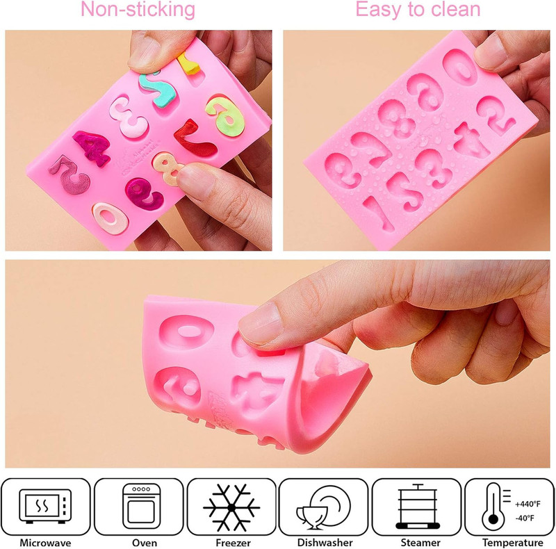 4 Pcs Silicone Letter Molds for Chocolate Letter Numbers Molds Valentines Day DI gallery