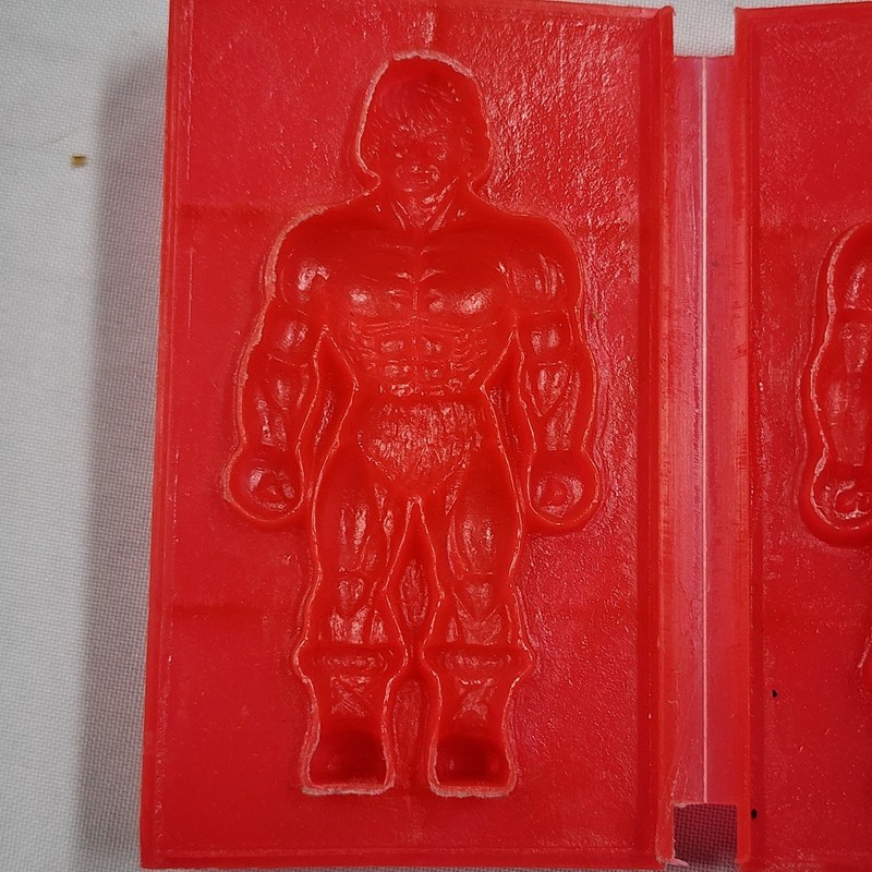 Vintage He Man Action Figure Red Play Doh Candy Mold Masters of the Universe 80s gallery