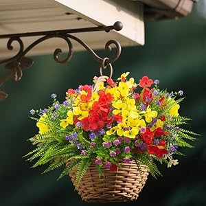 20 Pas Artificial Flowers Outdoor, Faux Plants UV Resistant gallery