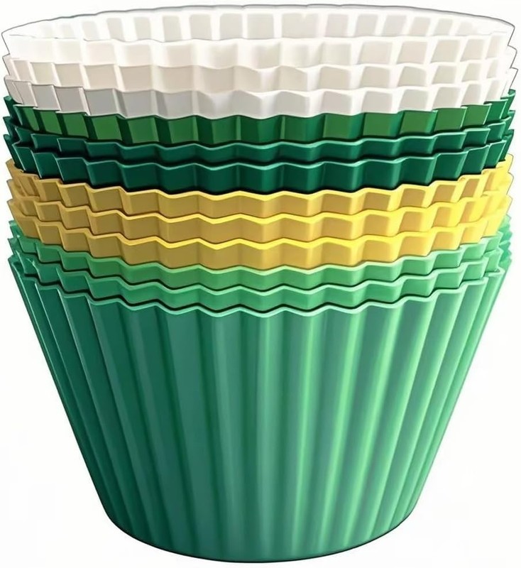 Flexible and Sturdy 12 Pack Silicone Cupcake Liners - BPA Free & Heat Resistant gallery
