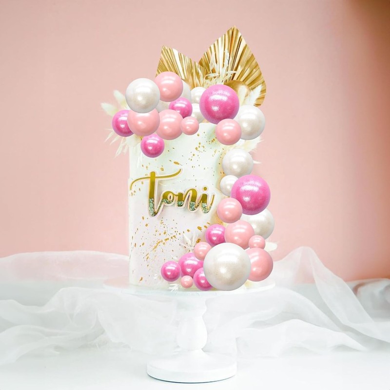 30Pcs Balls Cake Topper Foam Ball Cake Picks Mini Balloon Cupcake Insert Bubble gallery