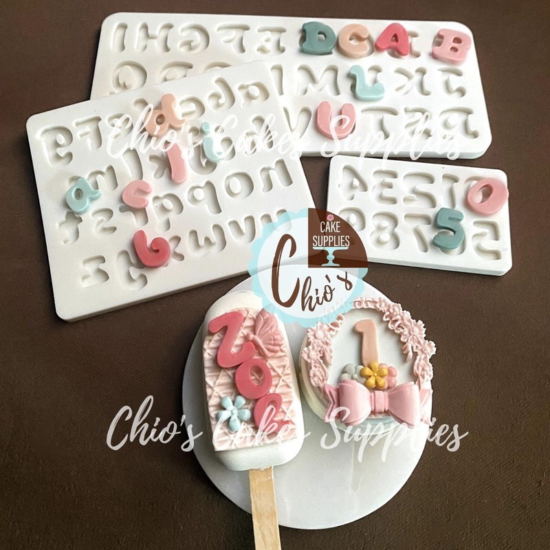 Alphabet Uppercase Lowercase Letters & Numbers Silicone Molds gallery
