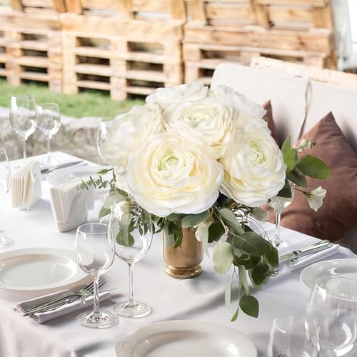 Ranunculus Artificial Flowers 6PCS Real Touch Faux Ranunculus Flowers for White gallery