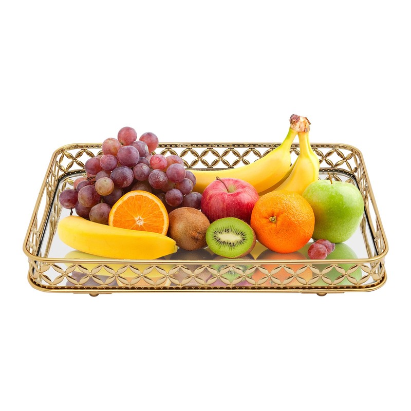 Decorative Tray Mirror Tray Decoration Tray with Handles Mirrored Vanity Tray gallery