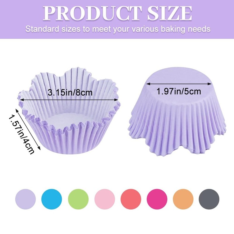 600 Pcs Flower Petal Cupcake Liners Floral Shaped Cupcake Wrappers for Muffin... gallery