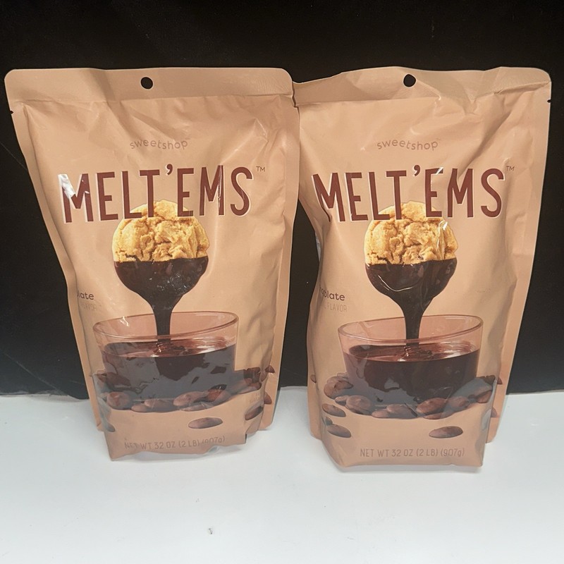 NEW-LOT OF 2 BAGS-Sweetshop-Melt’ems -4 POUNDS TOTAL Chocolate for dipping-Brown