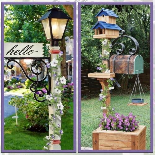 2 Pcs Artificial Flowers Vines Garland Purple Petunias Purple and Light Purple gallery