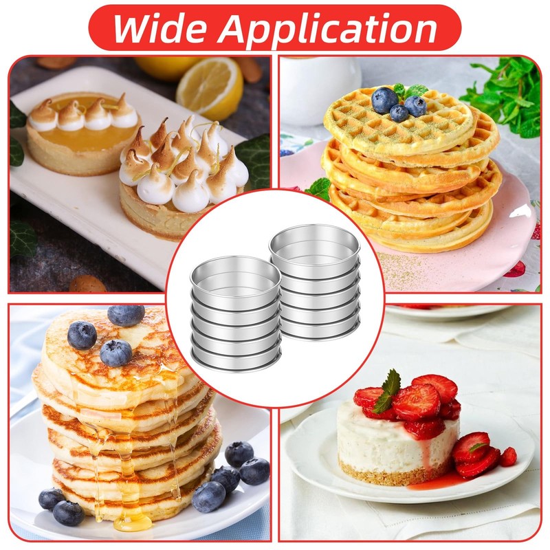 JIEYAO 20 Pack 4 Inch English Muffin Rings, Stainless Steel Cookie Rings | wi... gallery