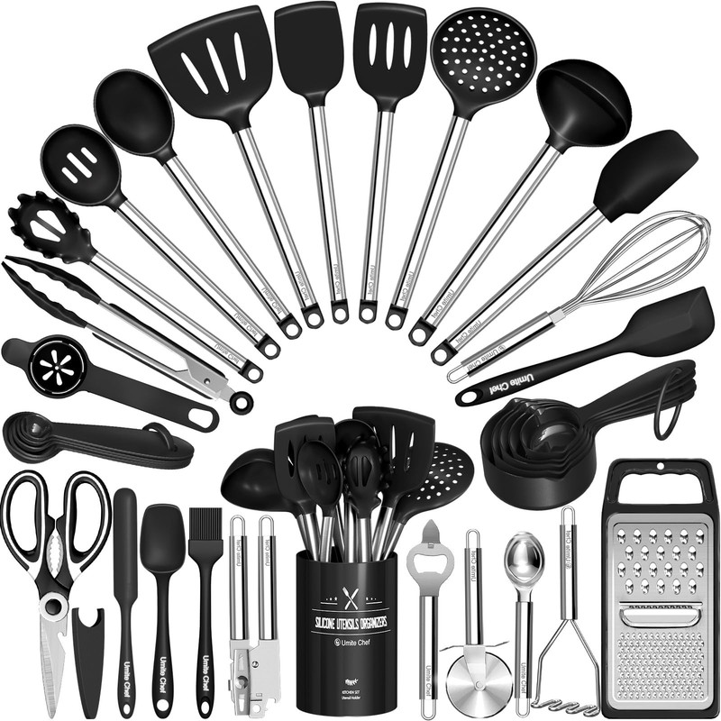 Kitchen Utensils Set-Umite Chef 34 Pcs Silicone Cooking Utensils Set for Nons…