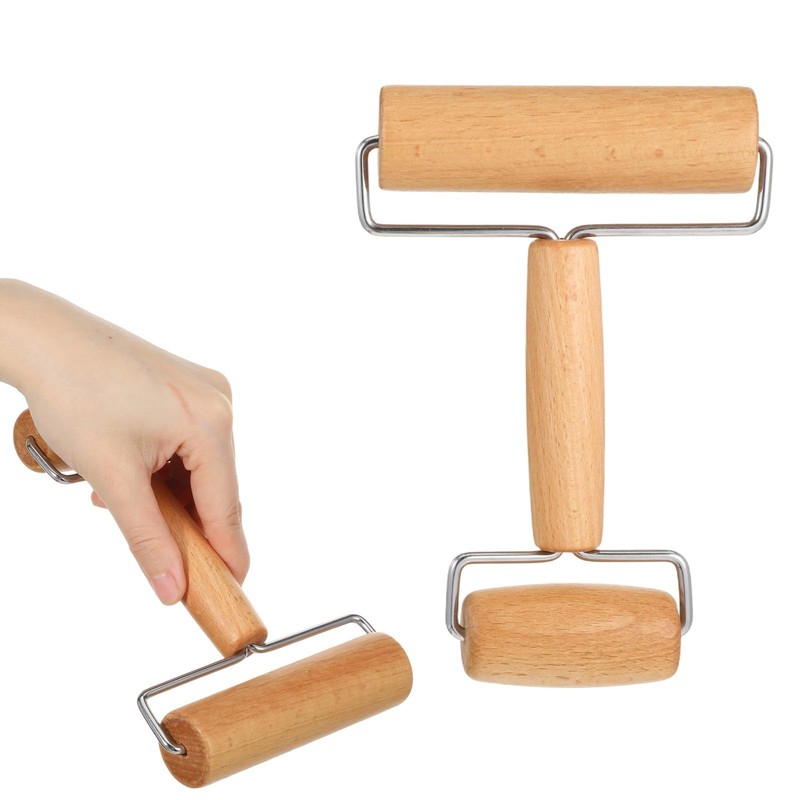 Wooden DoubleEnded Dough Roller Small NonStick Pizza Pastry Rolling Pin