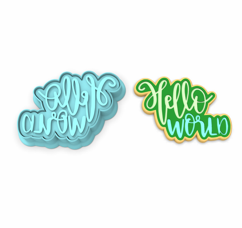 Hello World Cutter & Stamp | Baby Shower Infant Delivery Babies Newborn BrandNew