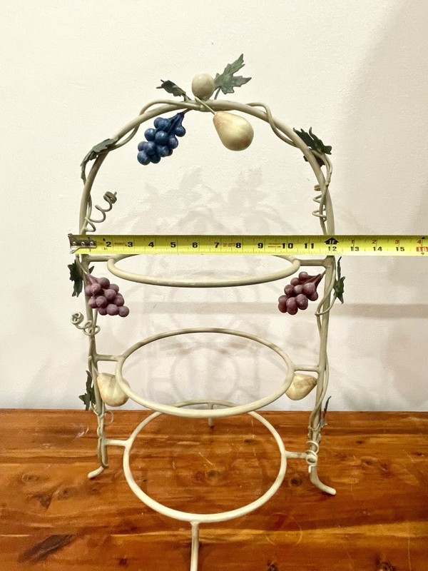 VTG Mikasa Wrought Iron 3-Tier Plate Stand Cake Dessert Grapevine Pear High Tea gallery