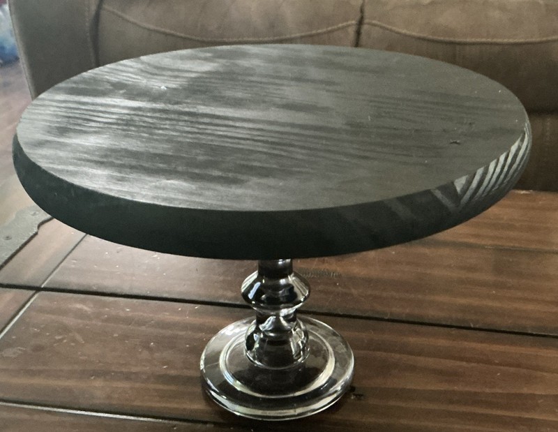 8 Inch Wooden Cake Stand – Round Serving Tray for Desserts & Cupcakes
