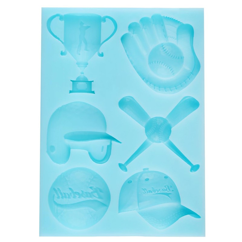 Baseball Fondant Molds Baseball Cap Bat Silicone Mold for Sports Theme Cake D... gallery