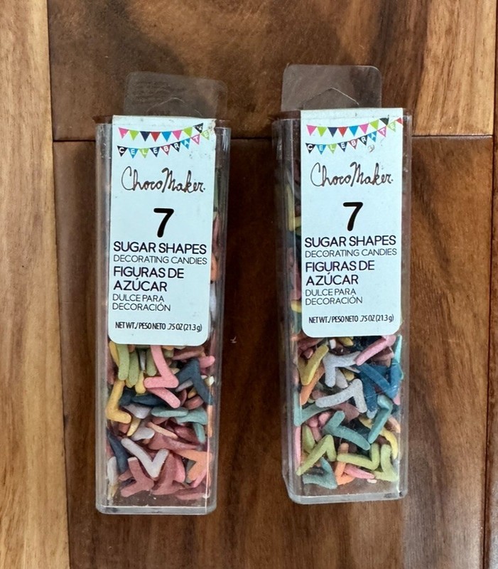 ChocoMaker Number 7 Sugar Shapes (Edible Bakery Sprinkles) .75 Oz 2 Packs