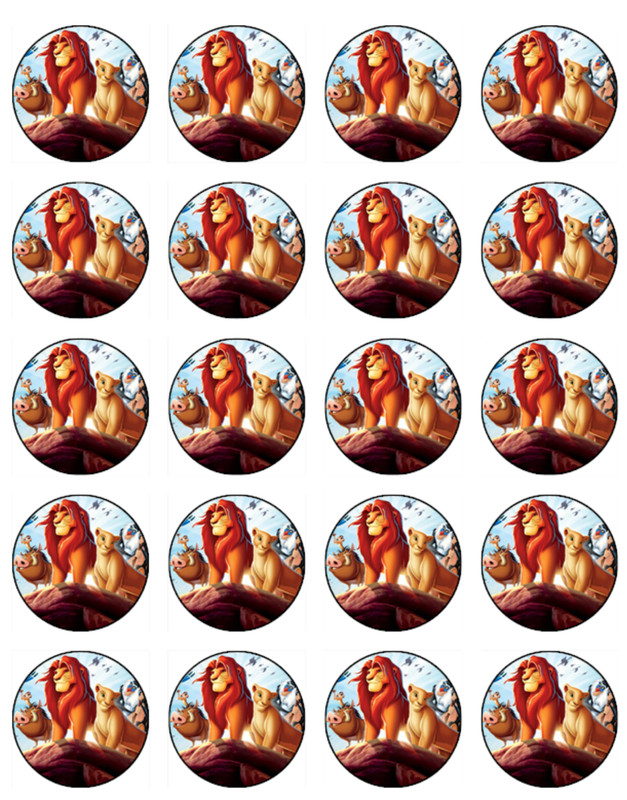 Lion King Edible Wafer Cupcake Toppers – Jungle Birthday Party Cake Decorations gallery