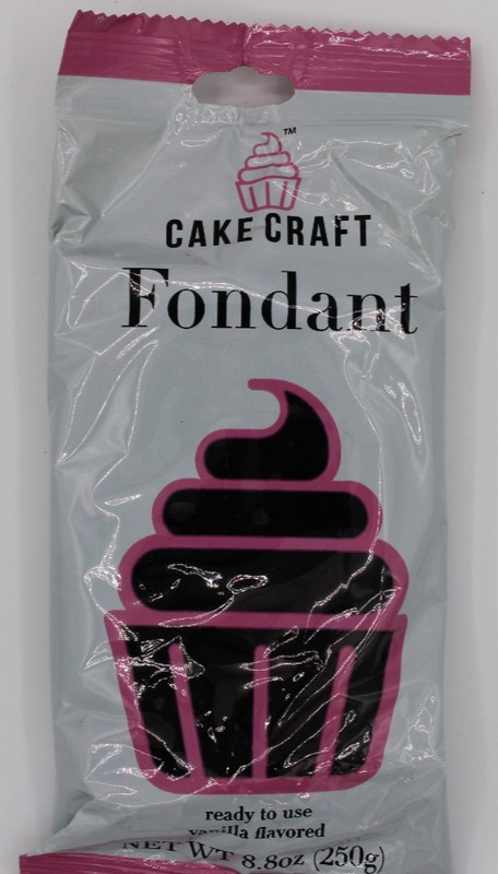 Cake Craft “Black” Fondant 8.8oz, Vanilla Flavored, Ready to Use -C184