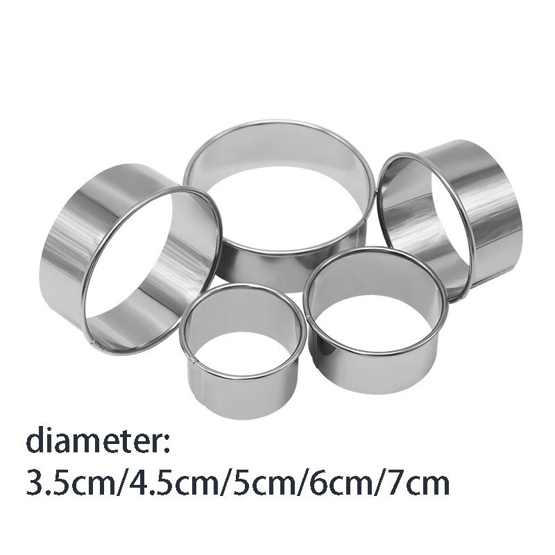 5PCS Round Stainless Steel Biscuit Mold Dumpling Skin Cutting Mold DIY Biscuit P