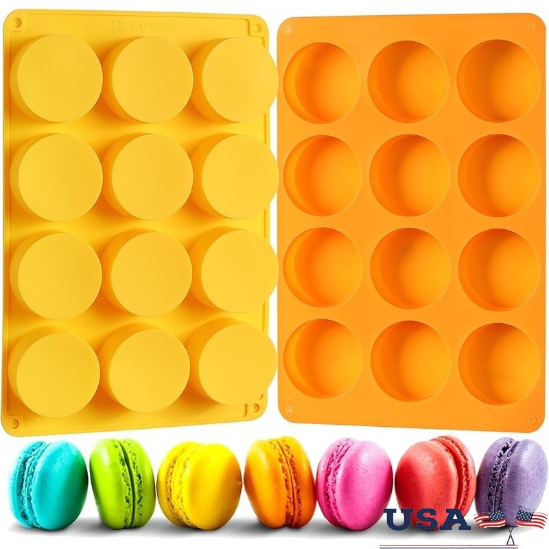 Silicone Oreo Cookie Molds 12 Cavities Non-Stick Baking Tools Easy Cleanup New