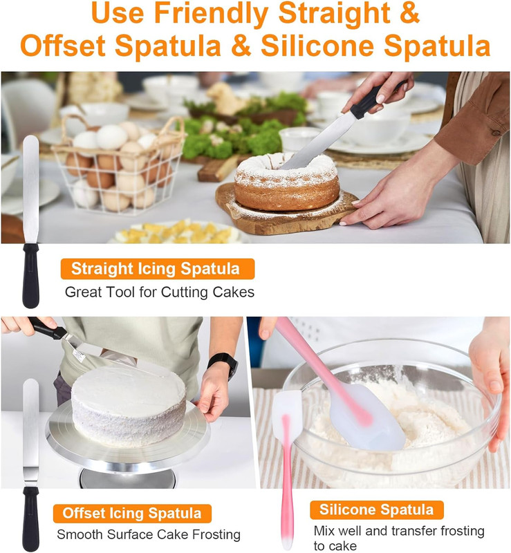 Uten 33 Pcs Cake Decorating Supplies Kit Cake Turntable Cake Stand Baking Tools gallery