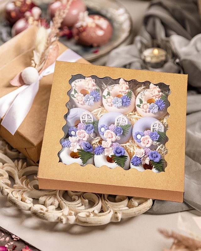 55pcs Brown Pie Boxes 8x8x2.5 inches Easy Assemble Macaroon Bakery Boxes Cook... gallery