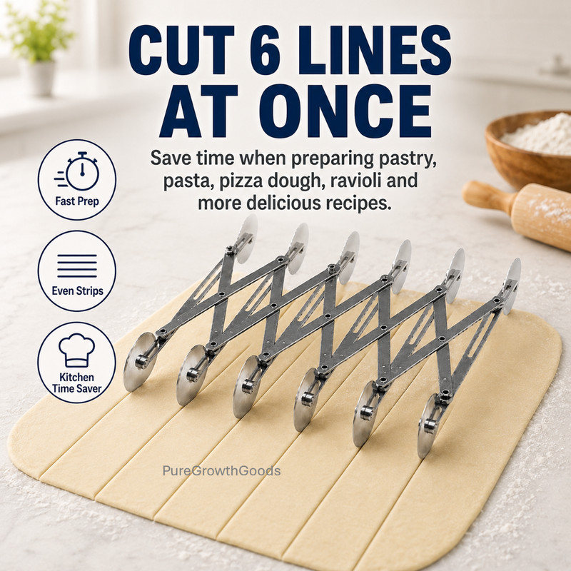 12 Wheel Dough Cutter Stainless Steel Adjustable Pastry Pasta Ravioli Pizza gallery