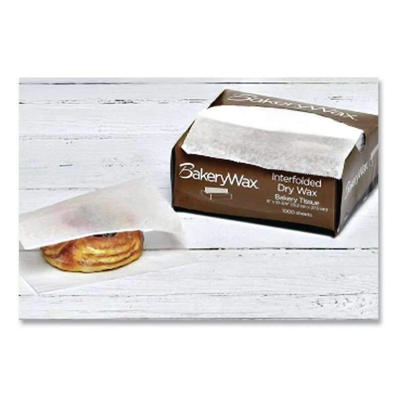 Bagcraft 10006 Interfolded Dry Wax Bakery Tissue (1000/BX, 10 BX/CT) New ** gallery