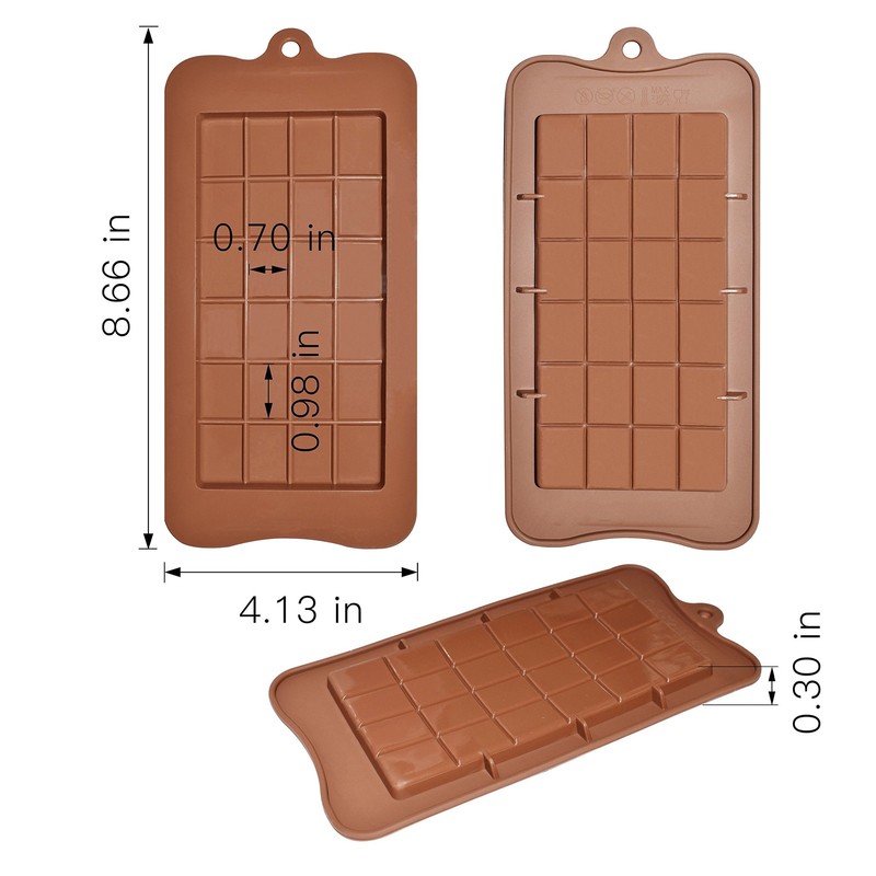 homEdge Break-Apart Chocolate Molds, Set of 4 Packs Food Grade 3 Oz, Brown gallery