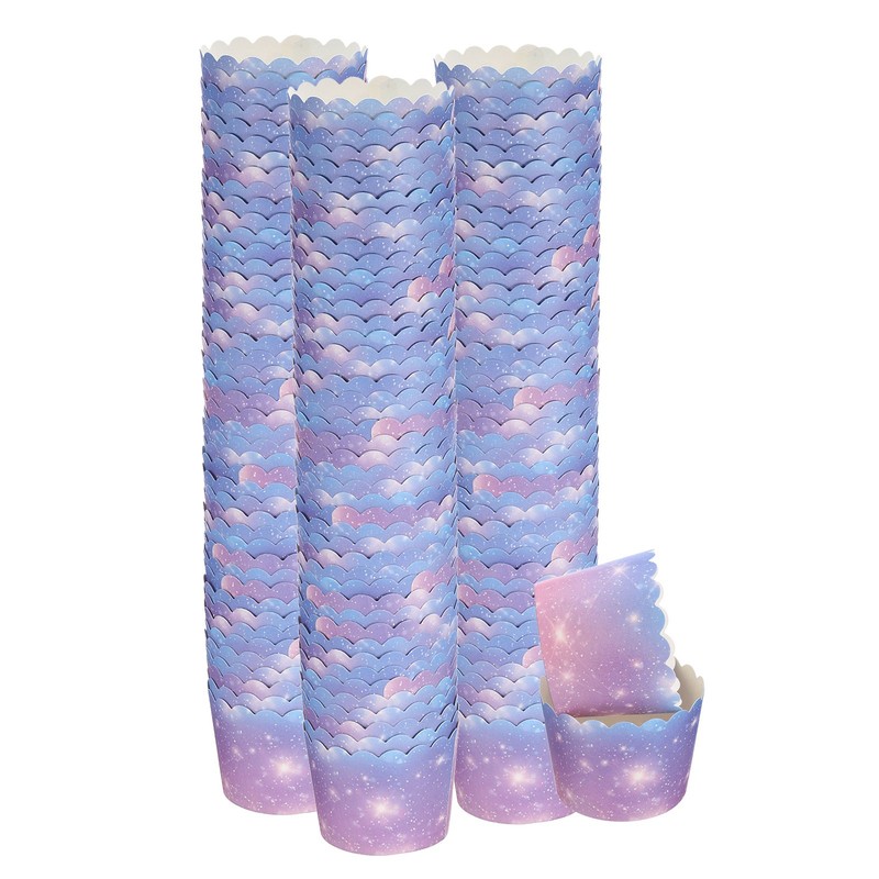 150Pcs Paper Baking Cup Small Cupcake Muffins Liner Wrapper Gradient Pink Purple