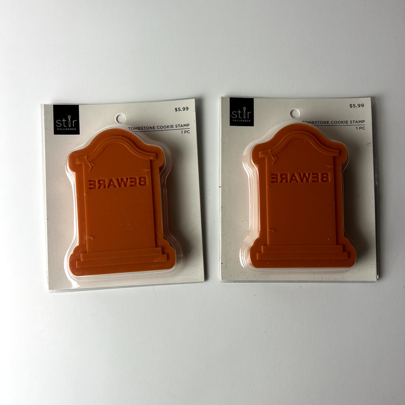 Lot of 2 Stir Halloween Tombstone Cookie Stamps