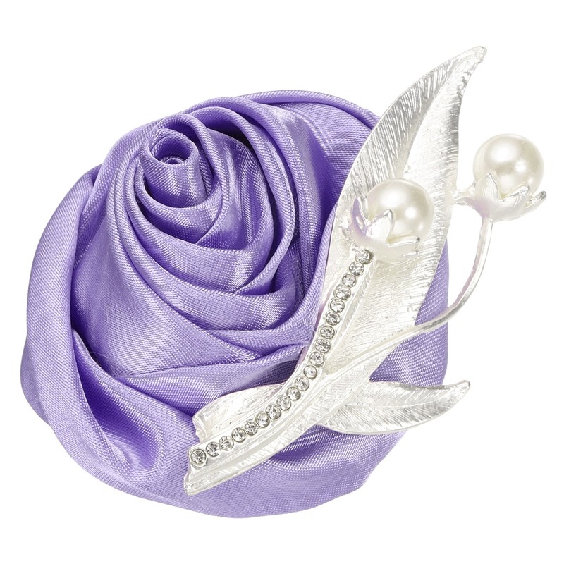 Boutonnieres for Men, Light Purple Groom Corsage Artificial Flower
