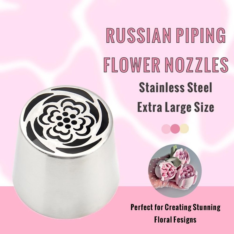 Extra Large Russian Flower Piping Tips, Stainless Steel Icing Tips Set, Rose ... gallery