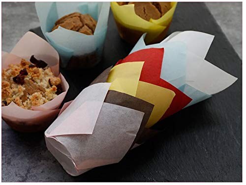 200 PCS Tulip Cupcake Liner Baking Cups Paper Cupcake and Muffin Baking Cups ... gallery