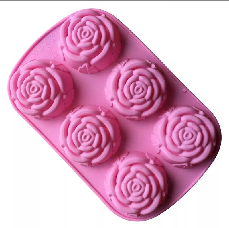 6 Rose Silicone Mold Soap Mini Cake Baking Plaster Resin Candle Making Jelly gallery
