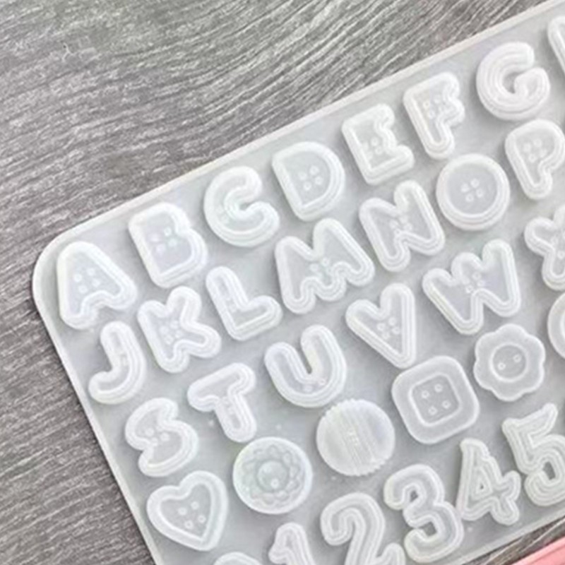 Button Shape Letter Number Mold DIY Keychain Earring Pendant Mold Jewelry Craft gallery
