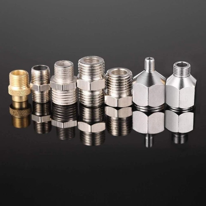 Professional 7pcs Airbrush Adaptor Kit Fitting Connector Set for Air Silver gallery
