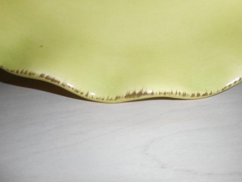 Ballard Designs Primvere Cake Stand Pear Green Scalloped Edge gallery