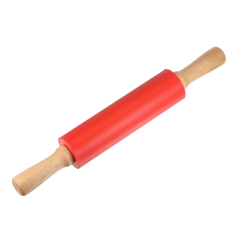 Silicone Rolling Pins for Baking 38cm x 5.2cm Red gallery