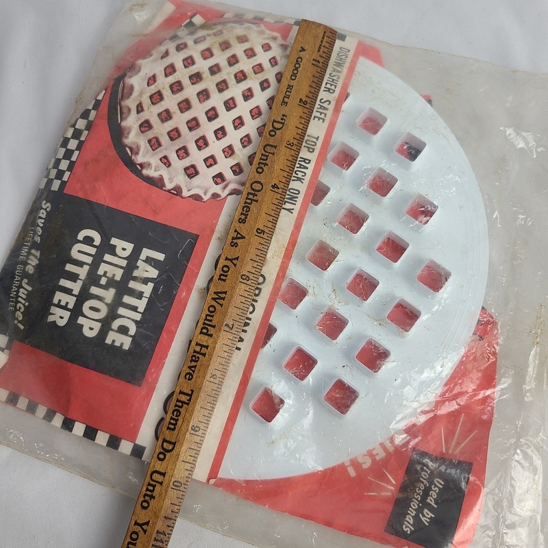 Vintage NOS Clough Criss Cross Lattice Pie Top Cutter Sealed MCM Kitchen Tool gallery