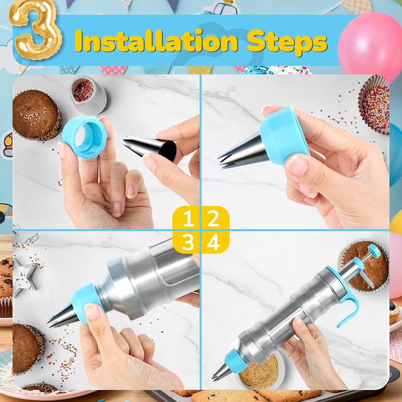 Cake Decorating Tools Supplies Kit: 164pcs Baking Accessories, Dessert Piping... gallery