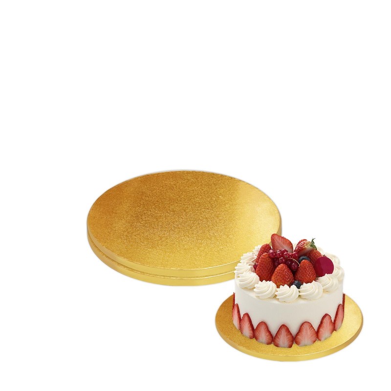 2 PCS Cake Drums, 1/2 Inch Thick 10 Inch Round Cake Boards, Gold, Professiona…