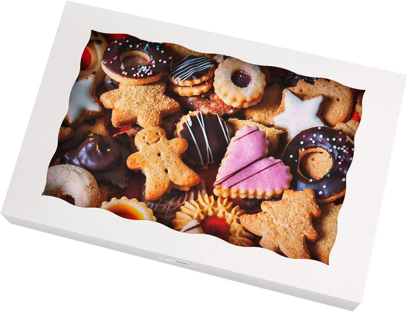 15-Pack White Bakery Box12X8X2.5Inch,Large Pastry Cookie Box for Donuts,Muffins
