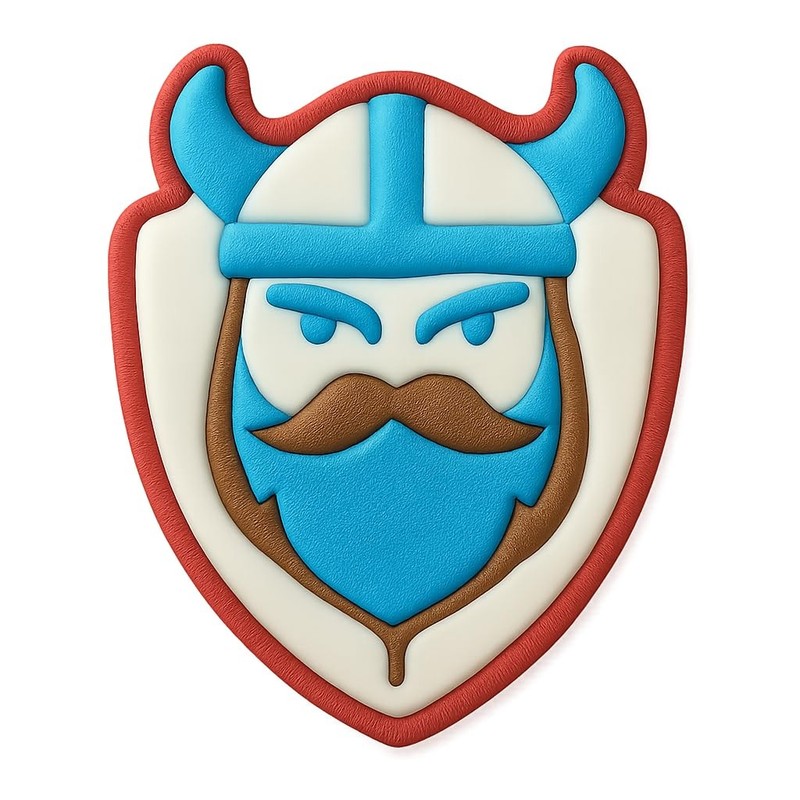 Shielded Viking Logo Cookie Cutter & Stamp, Fondant & Clay Cutter - 3.4x4" gallery