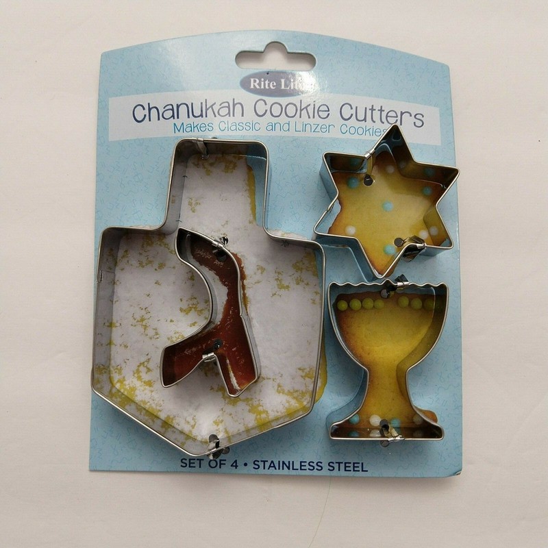 Chanukah Hanukkah Holiday Cookie Cutters 4 Piece Set