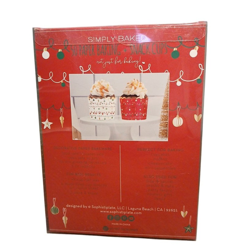 Simply Baked Christmas Cupcake Snack Dip Nuts Party Favor Sauces Candy Cups 50ct gallery