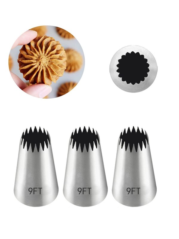 Churro Piping Tip,Piping Tips for Eclair,Open Star Pastry Tip Large B