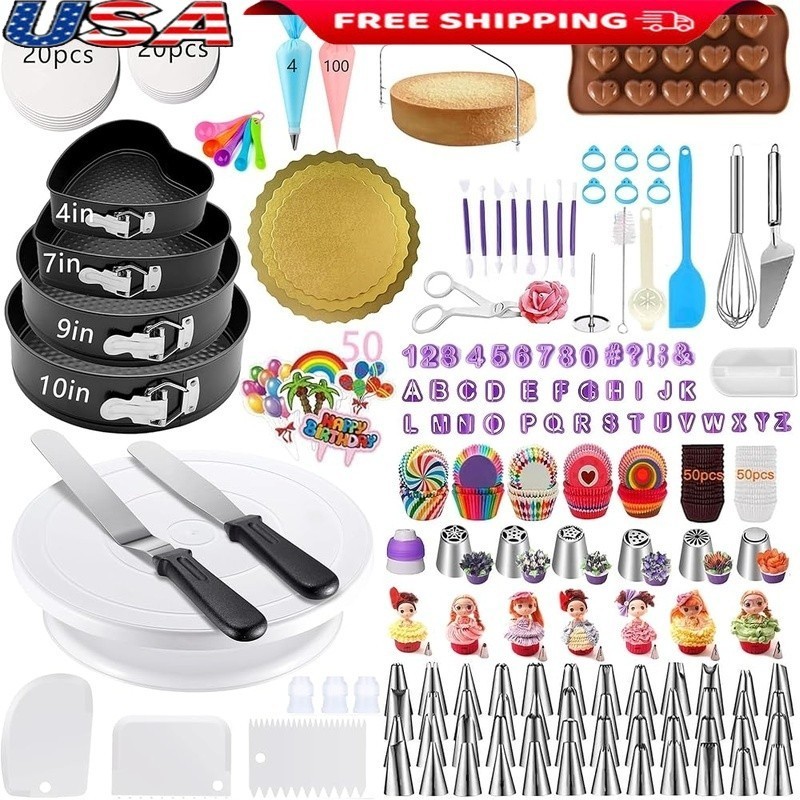540PCS Professional Baking Tools Set Springform Pans Cake Decorating Supplies US