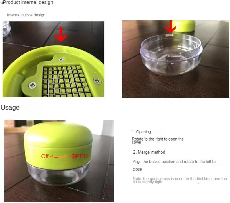 Garlic Press Dicer Wheel, Plastic Masher, Simple Household... gallery