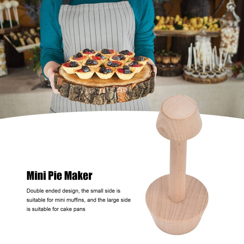 Wooden Pastry Tart Tamper for Mini Muffin Pan Double-Sided Dough Tool gallery