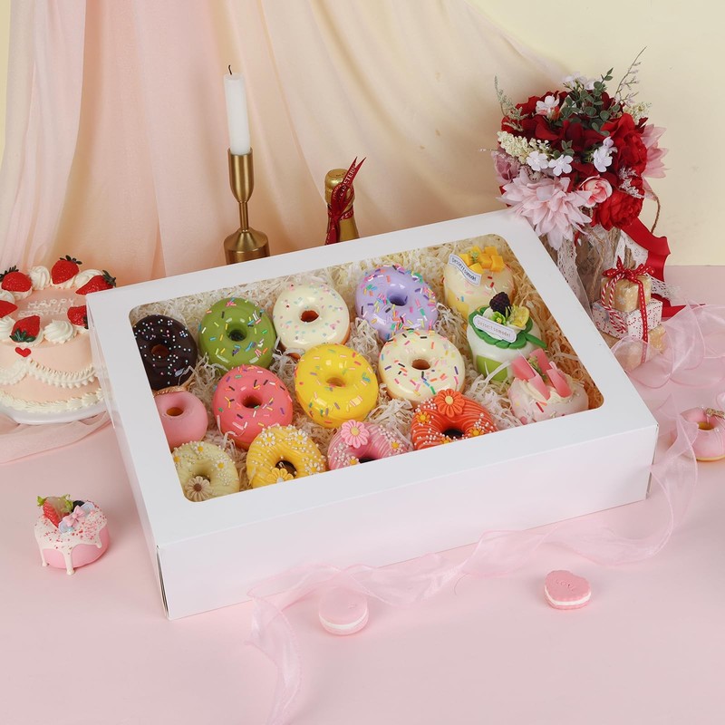 6 Pack 19x14x4 Inch Large Sheet Cake Boxes with Thick Cake Boards, White Rect... gallery
